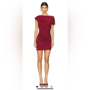 REVOLVE One Shoulder Wine Dress